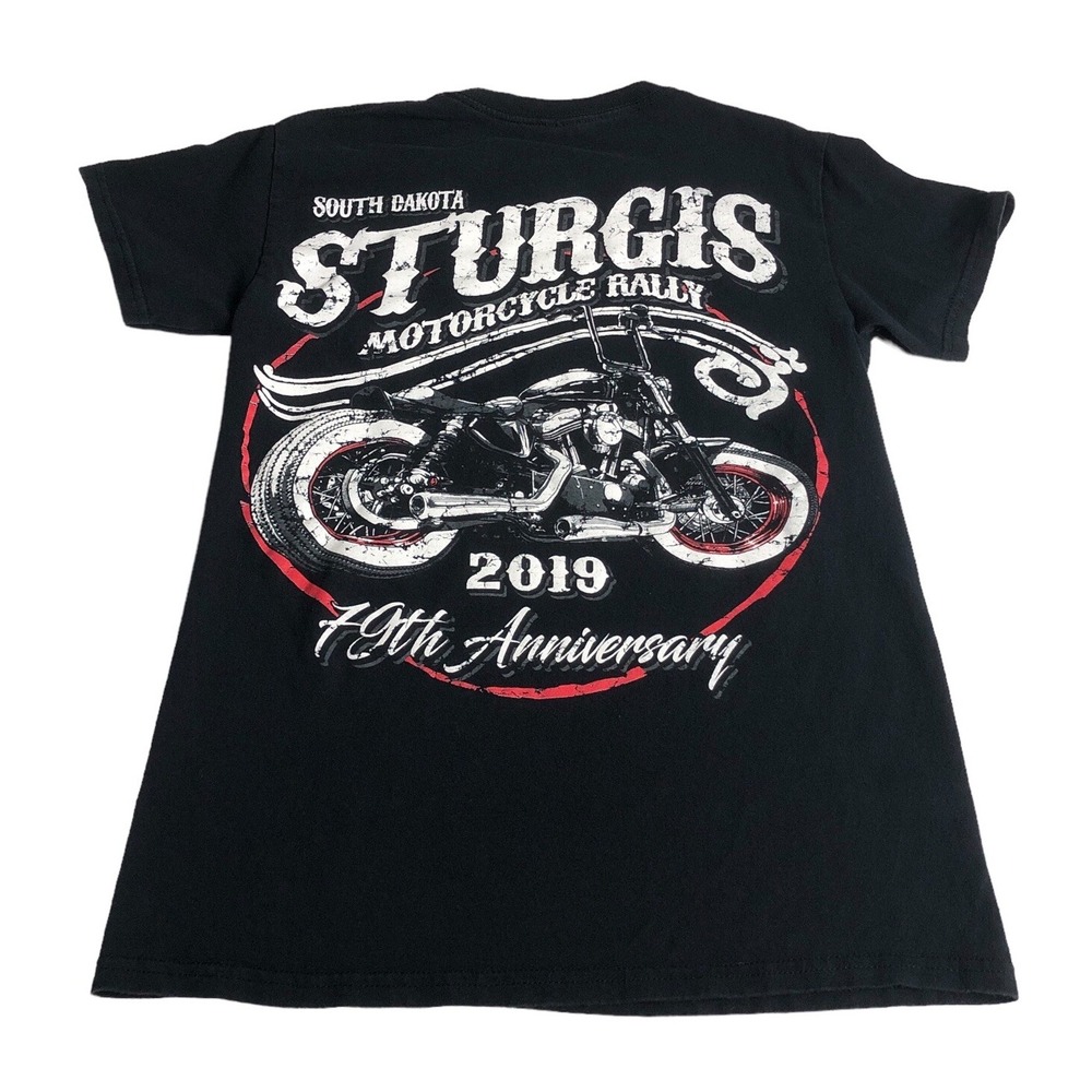 Sturgis 2019 79th Anniversary Shirt Mens S Black Motorcycle Rally Biker Graphic